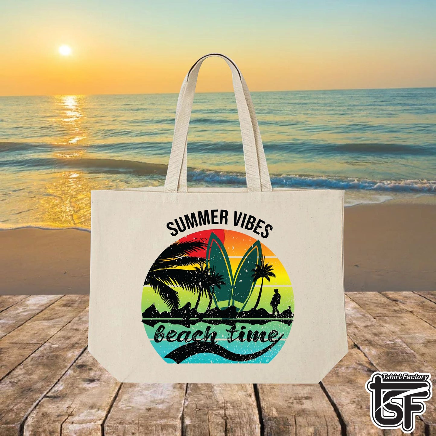 Beach Time Canvas Tote bag