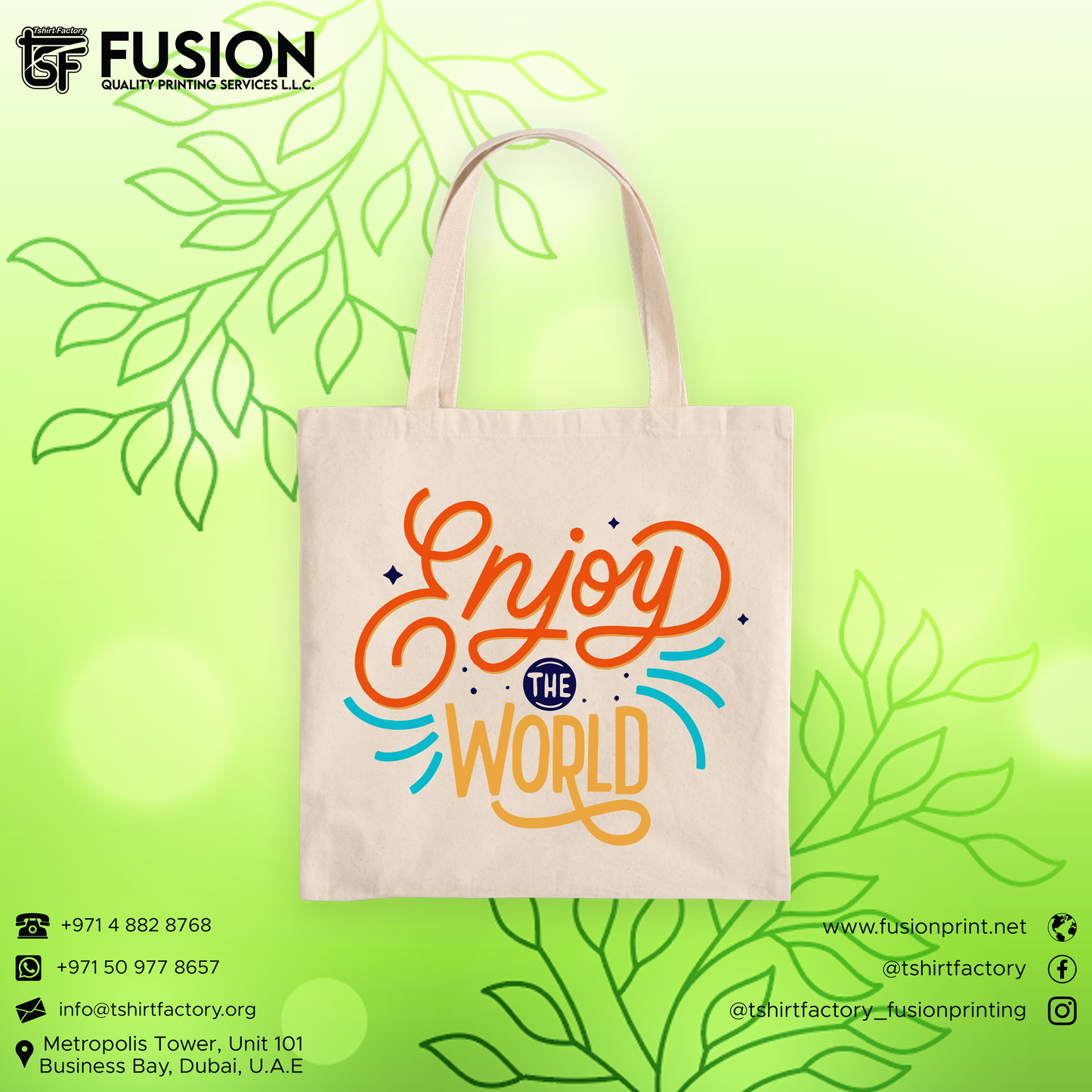 Enjoy The World Canvas Tote Bag